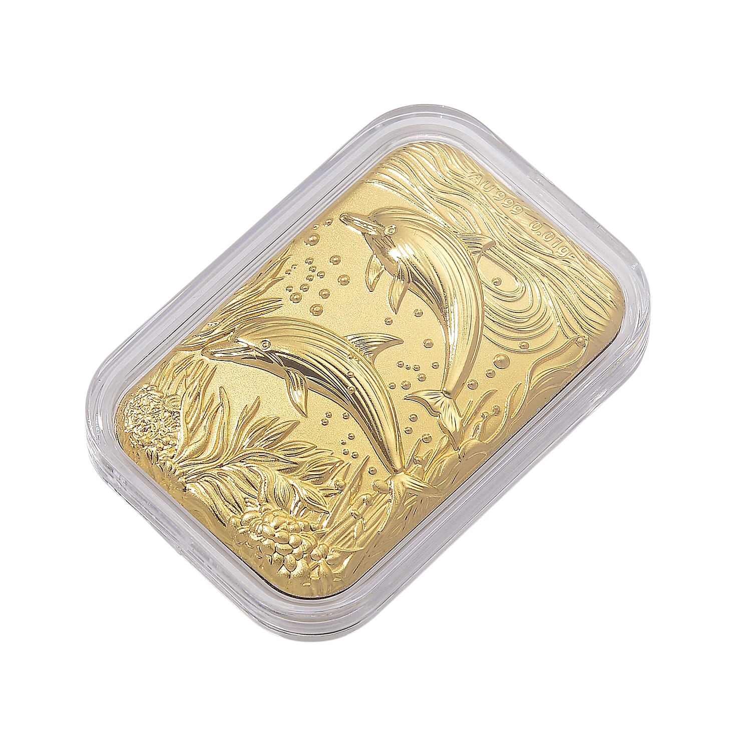 24K Yellow Gold Embossed Dual Dolphin Foil