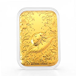 24K Yellow Gold Embossed Ladybug on Leaf Collectable