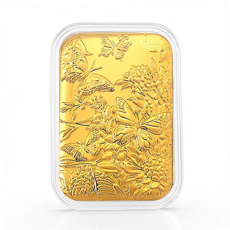 24K Yellow Gold Embossed Butterfly Garden Foil