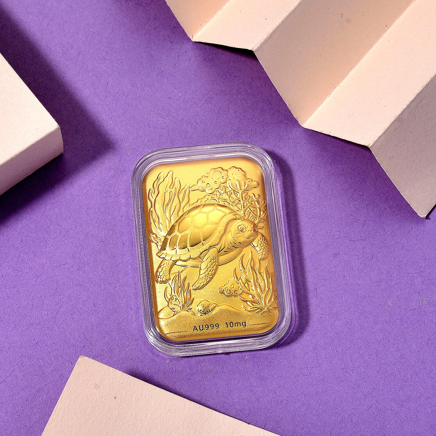 24K Yellow Gold Embossed Sea Turtle Foil