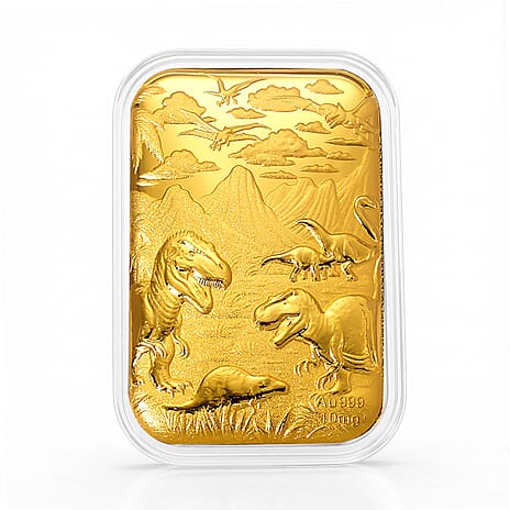 24K Yellow Gold Jurassic Age of Dinosaurs Collectible