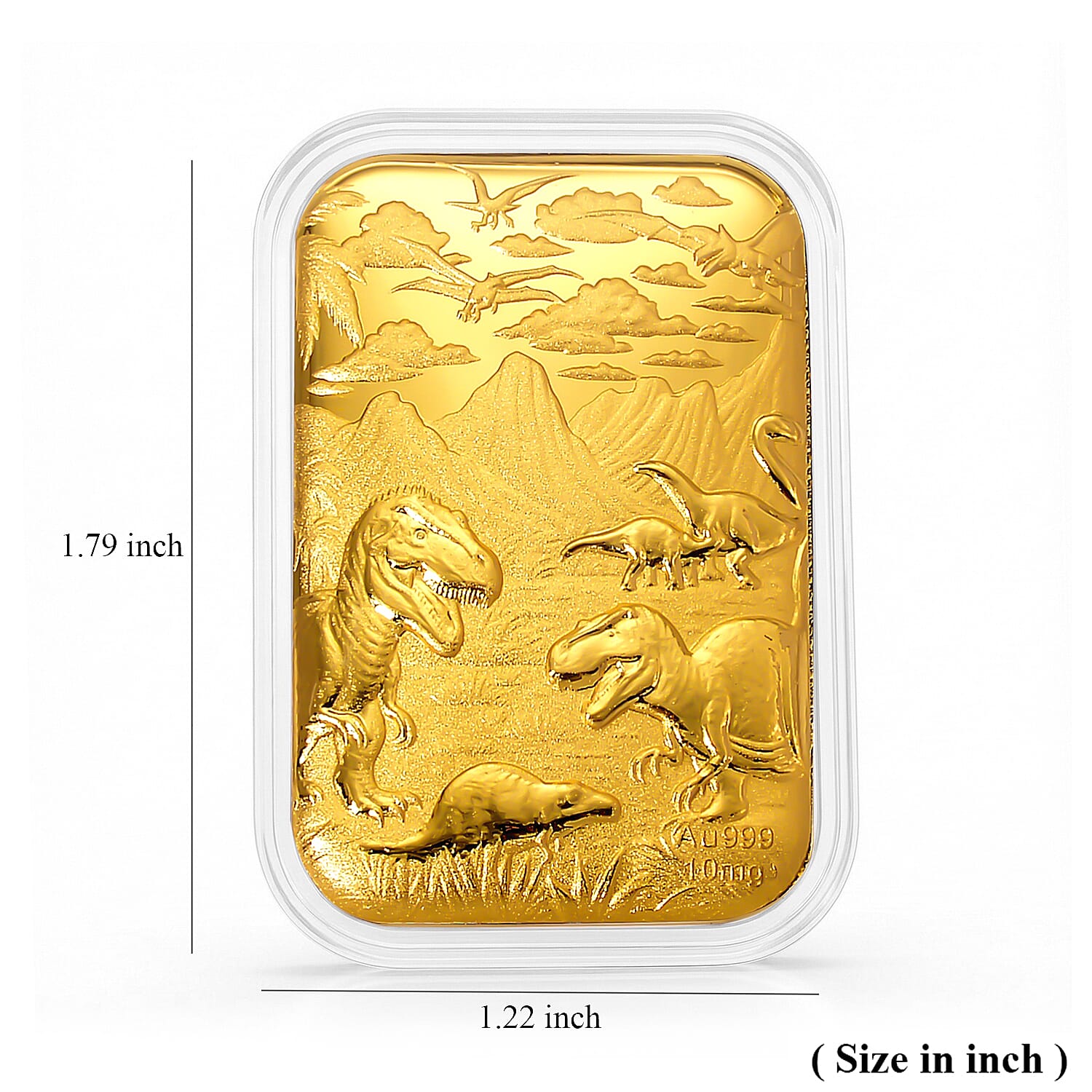 24K Yellow Gold Jurassic Age of Dinosaurs Collectible