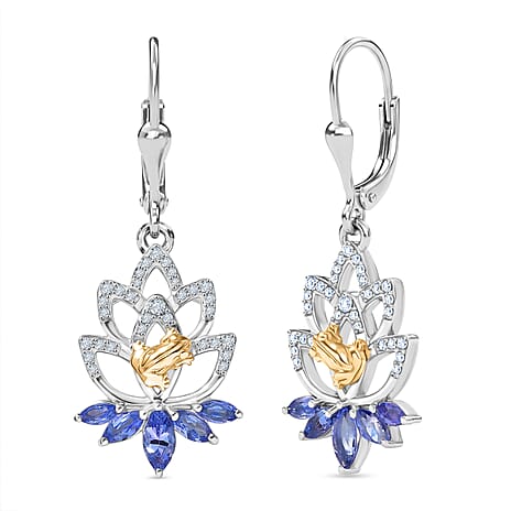 GP - Italian Garden Collection - Tanzanite, Blue Sapphire & White Zircon Living Creature Earring Sterling Silver 1.61 Ct.