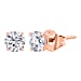 Moissanite Solitaire Stud Push Post Earring in Rose Gold Plated Sterling Silver 0.88 Ct.