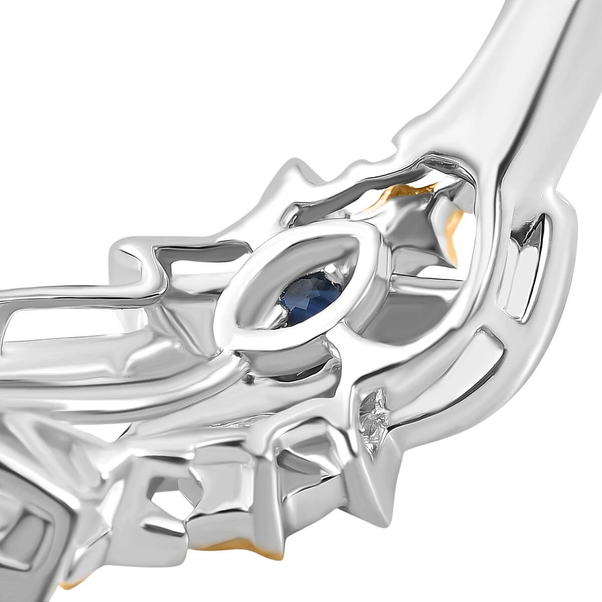 GP Celestial Dream Collection - Tanzanite & Blue Sapphire Ring in 18K Yellow Gold Plated & Rhodium Overlay Sterling Silver