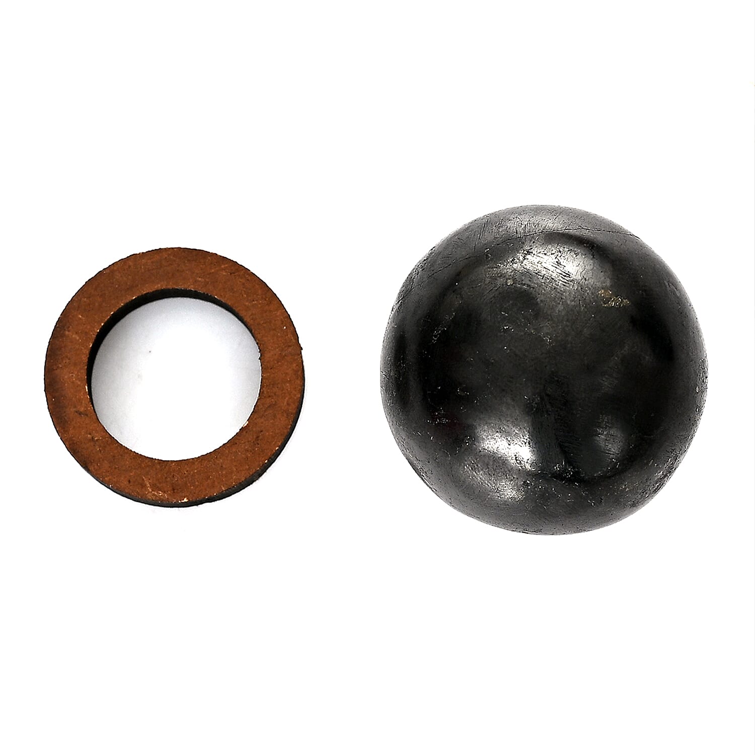 Natural Shungite Sphere Presented In a Drawstring Velvet Pouch 274.00 Ct