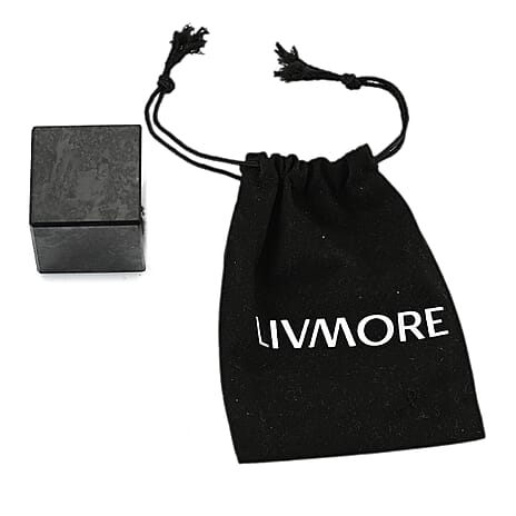 Natural Shungite Cube Presented In a Drawstring Velvet Pouch 600.00 Ct