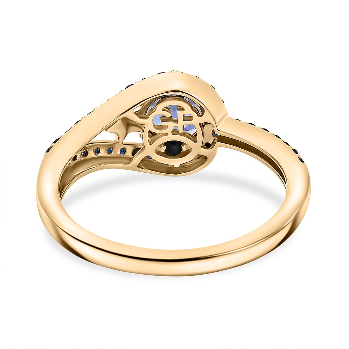 GP 9K Yellow Gold AAA Tanzanite & Blue Sapphire Ring 1.20 Ct.