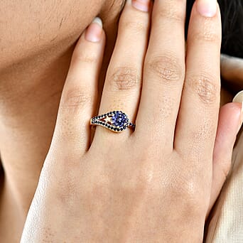 https://tjcuk.sirv.com/Products/83/2/8321502/GP-9K-Yellow-Gold-AAA-Tanzanite-Blue-Sapphire-Fancy-Ring-Gold-Wt-2-27-_8321502_2.jpg?w=342&h=342