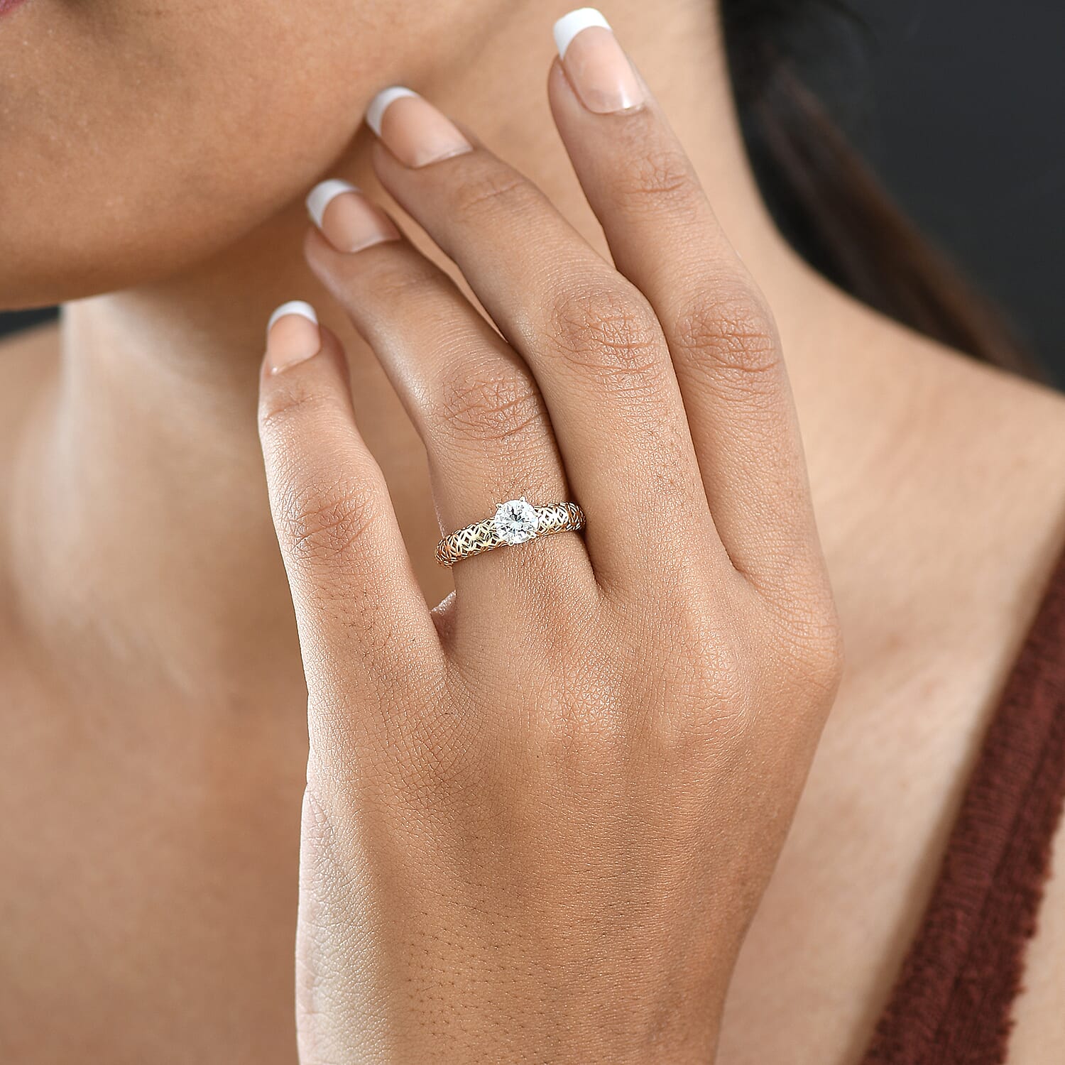 Luxuriant 9K Yellow Gold SGL Certified Lab Grown Diamond (VS-EF) Solitaire Ring 0.80 Ct.