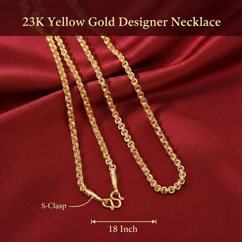 23K Yellow Gold ( 95.8% Purity) Designer Belcher Necklace (Size 18), Gold Wt. 4.00 Gms.