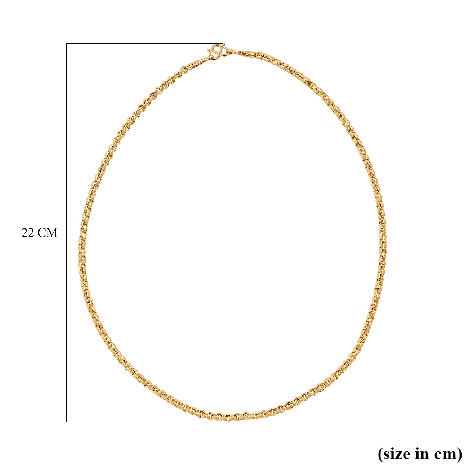 23K Yellow Gold ( 95.8% Purity) Designer Belcher Necklace (Size 18), Gold Wt. 4.00 Gms.