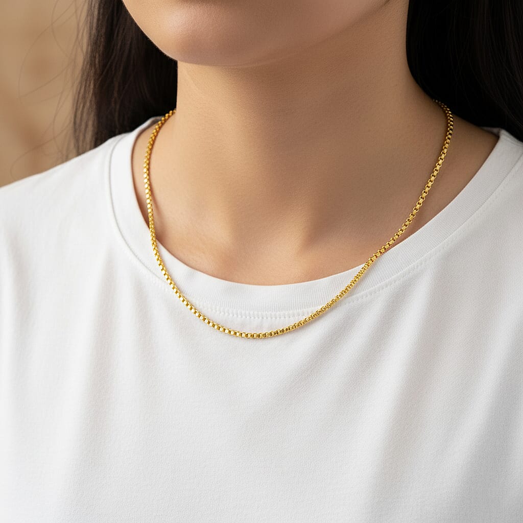 Bangkok Close Out-  23K Yellow Gold ( 95.8% Purity)  Designer Necklace (Size 18) 3.90 gram