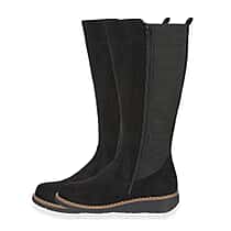 Emma Lisa Microfibre Long Leg Boots (Size 4) - Black