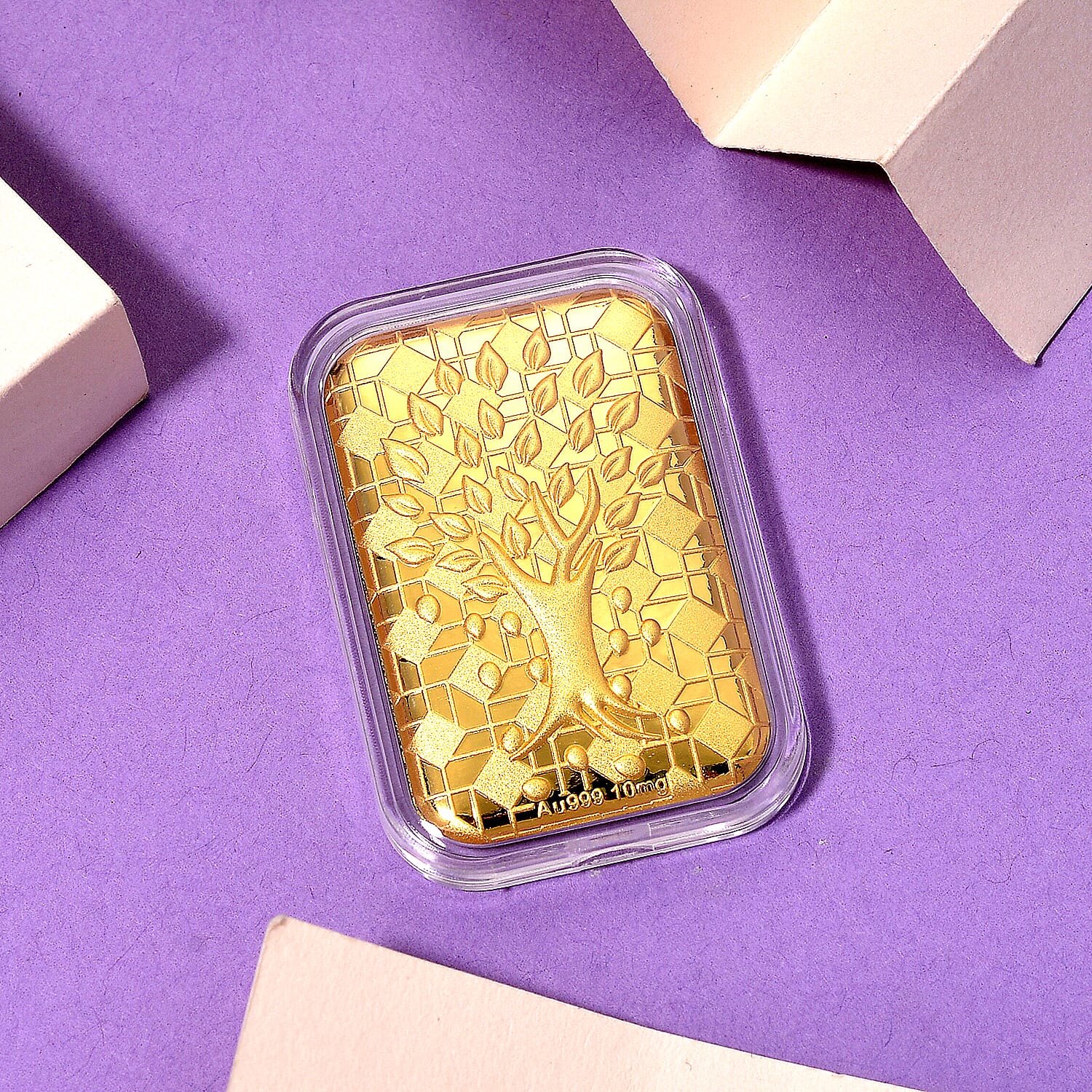 24K Yellow Gold Embossed Life of Tree Foil
