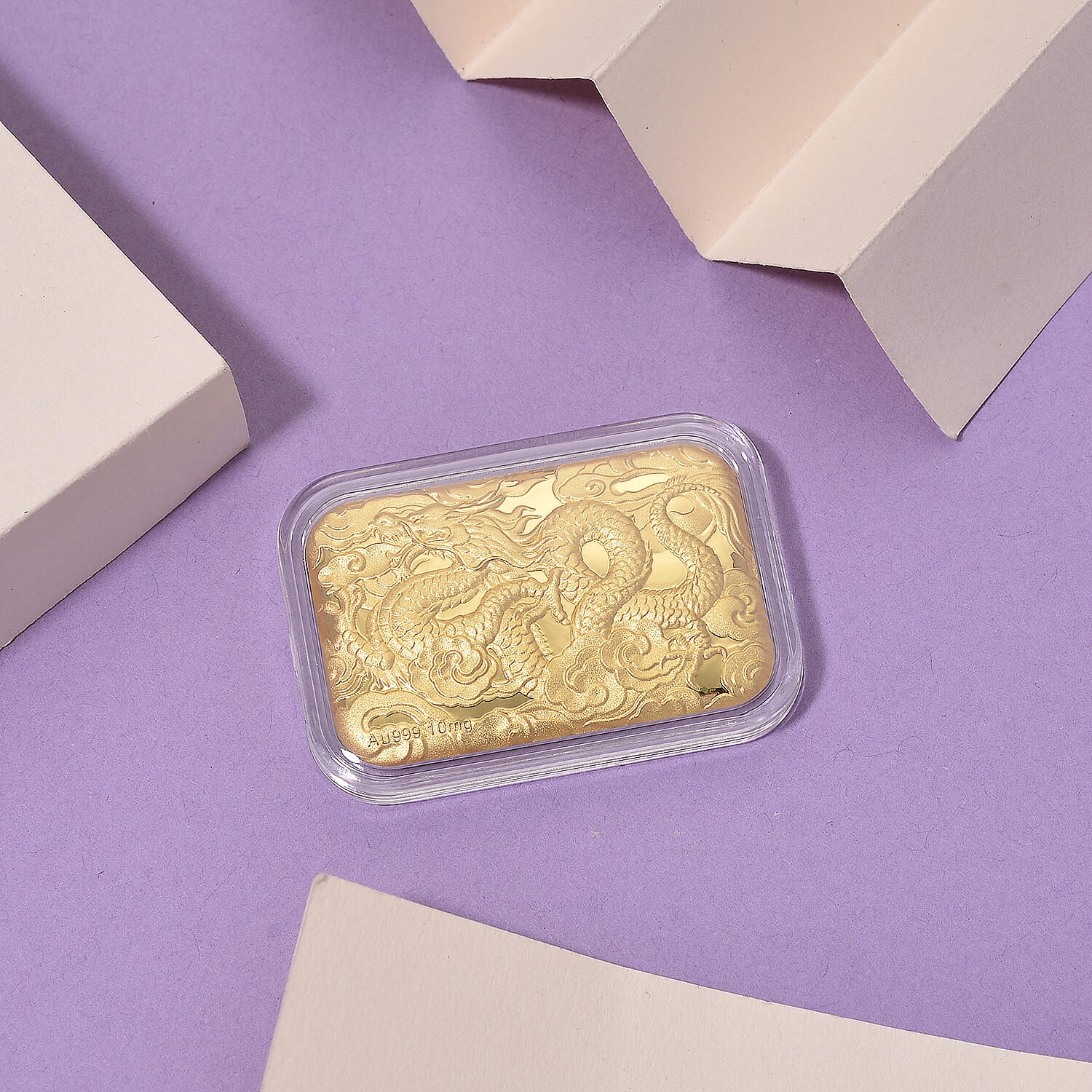 24K Yellow Gold Embossed Dragon Foil