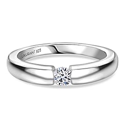 LUXURIANT Lab Grown Diamond (SI/GH) Solitaire Ring in Sterling Silver