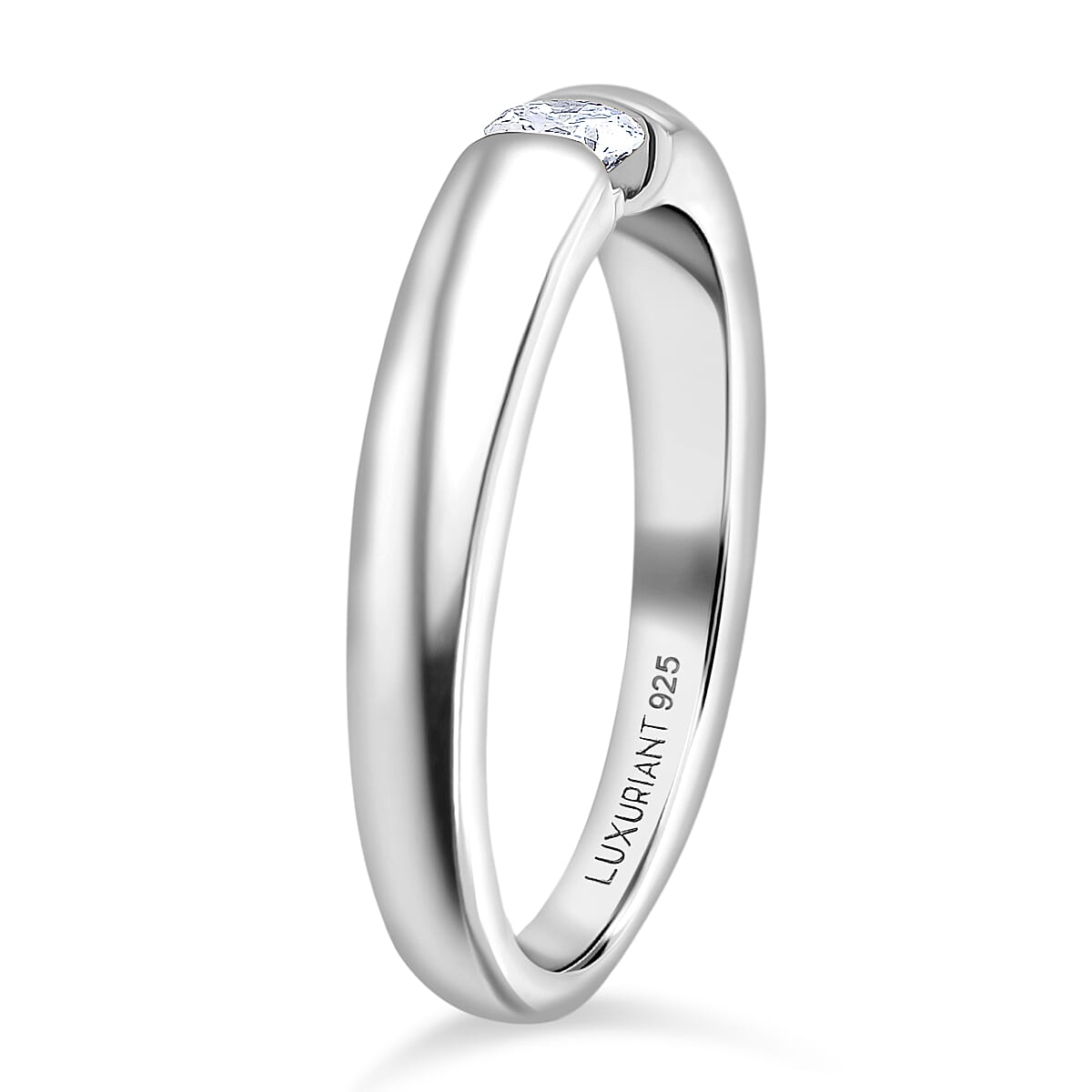 LUXURIANT Lab Grown Diamond (SI/GH) Solitaire Ring in Sterling Silver