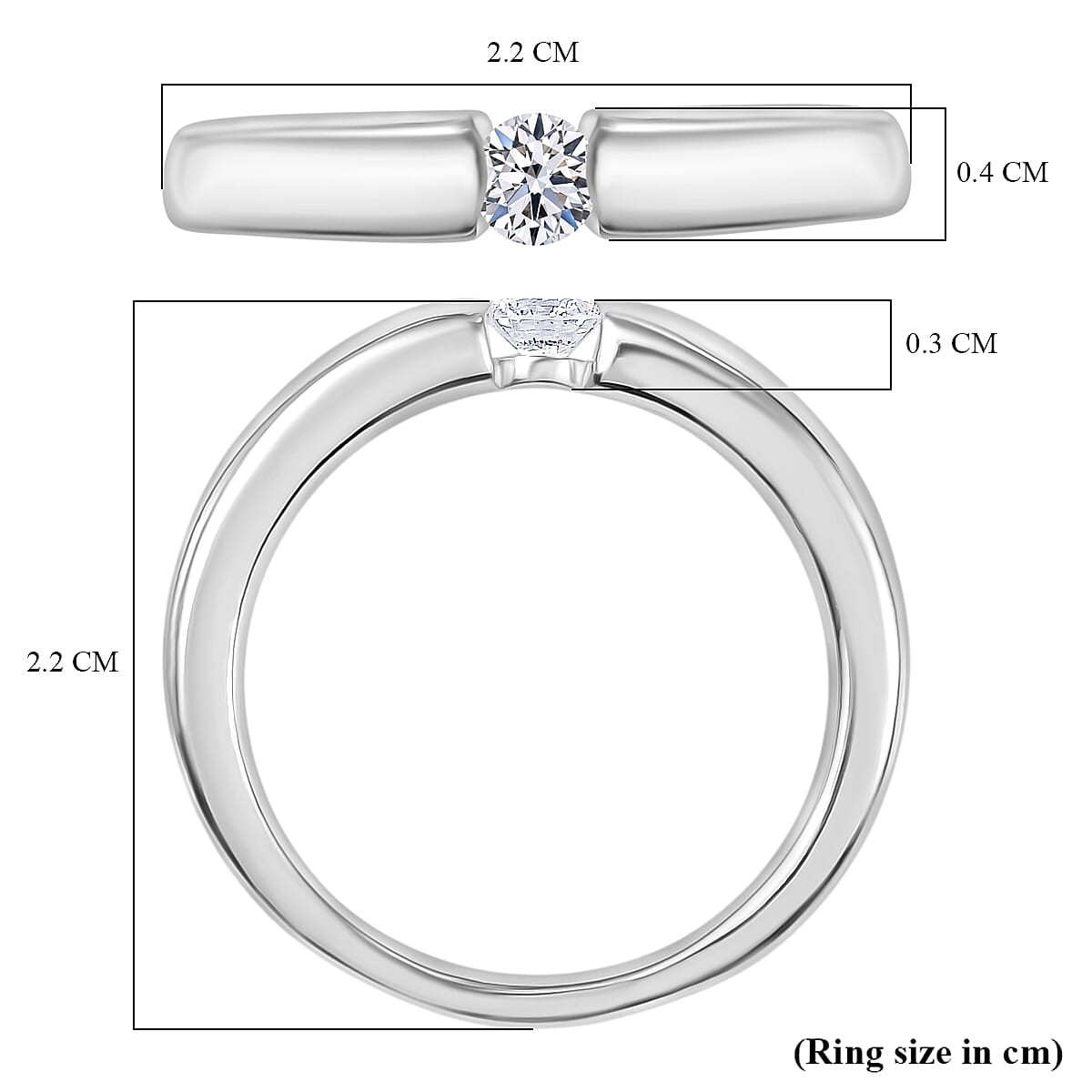 LUXURIANT Lab Grown Diamond (SI/GH) Solitaire Ring in Sterling Silver