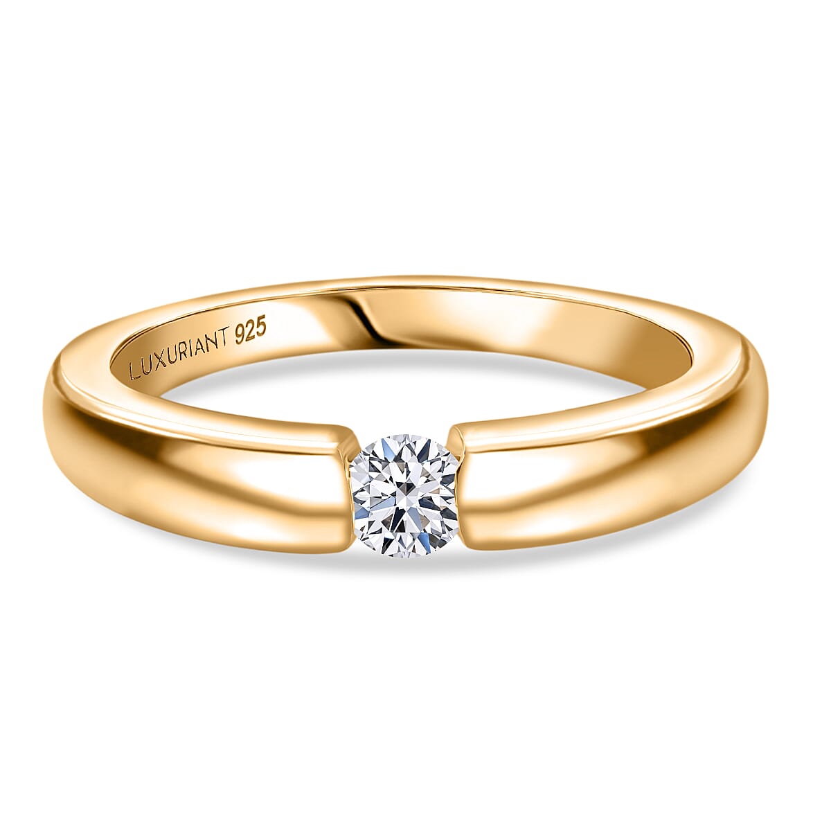 LUXURIANT Lab Grown Diamond (SI/GH) Solitaire Ring in Sterling Silver