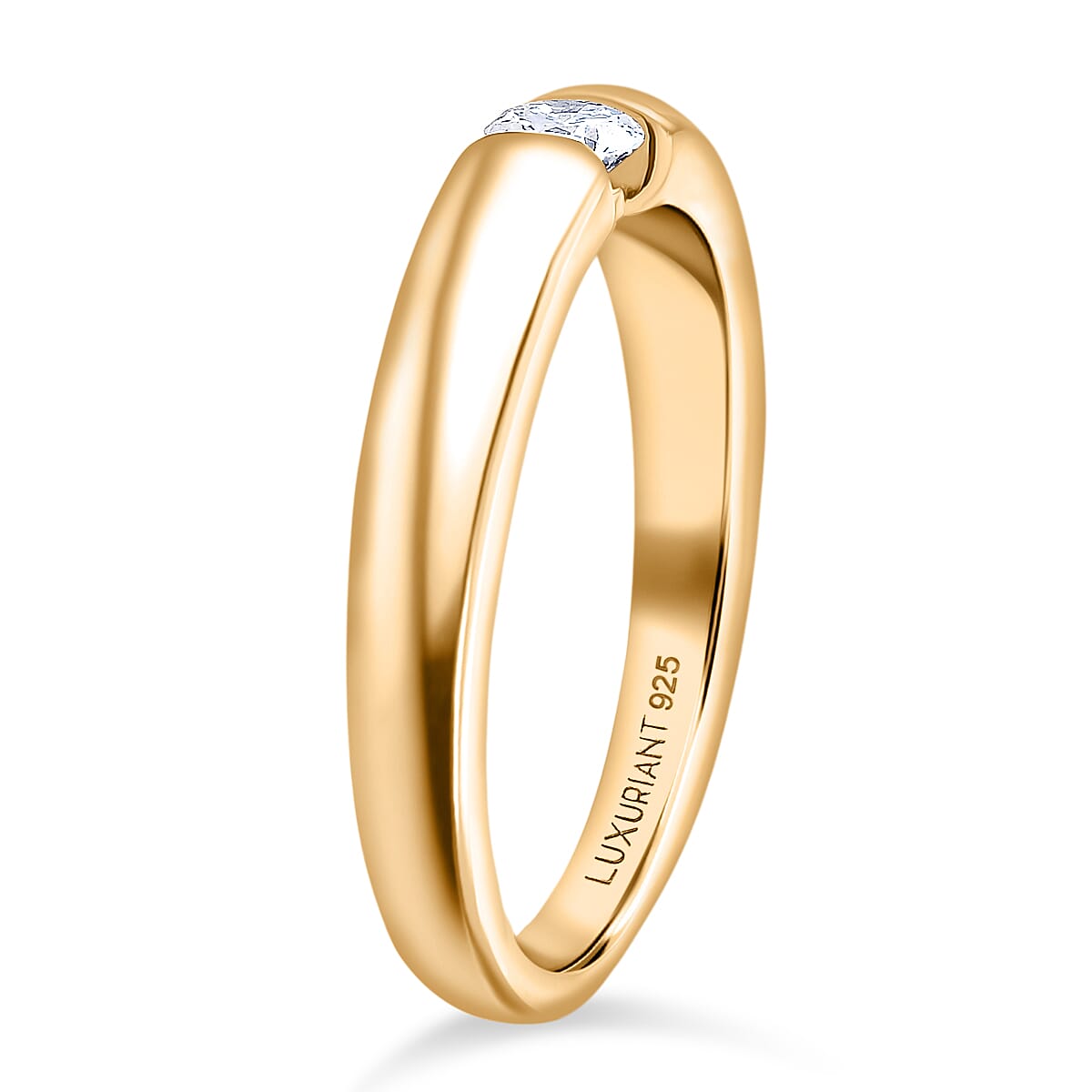 LUXURIANT Lab Grown Diamond (SI/GH) Solitaire Ring in Sterling Silver