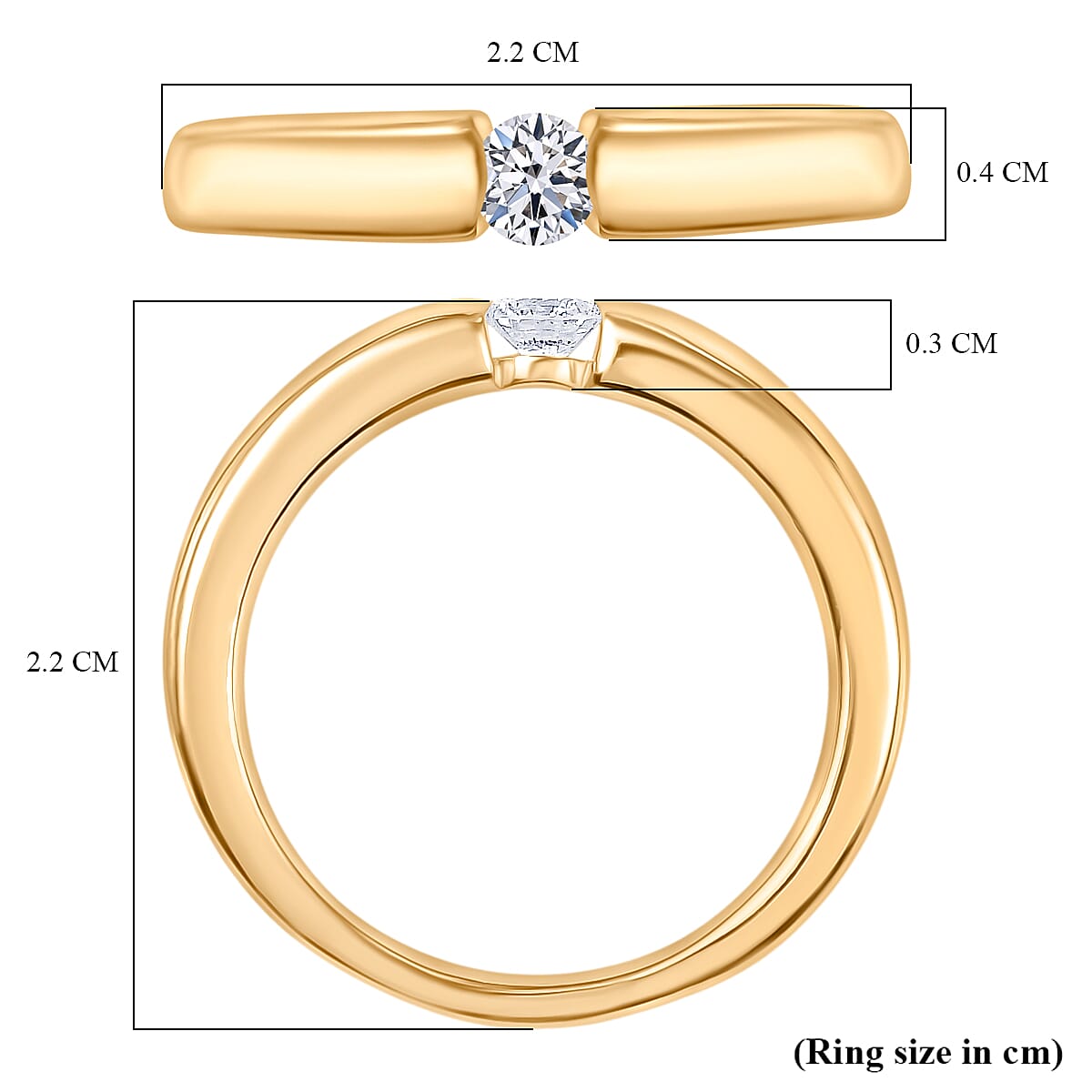 LUXURIANT Lab Grown Diamond (SI/GH) Solitaire Ring in Sterling Silver