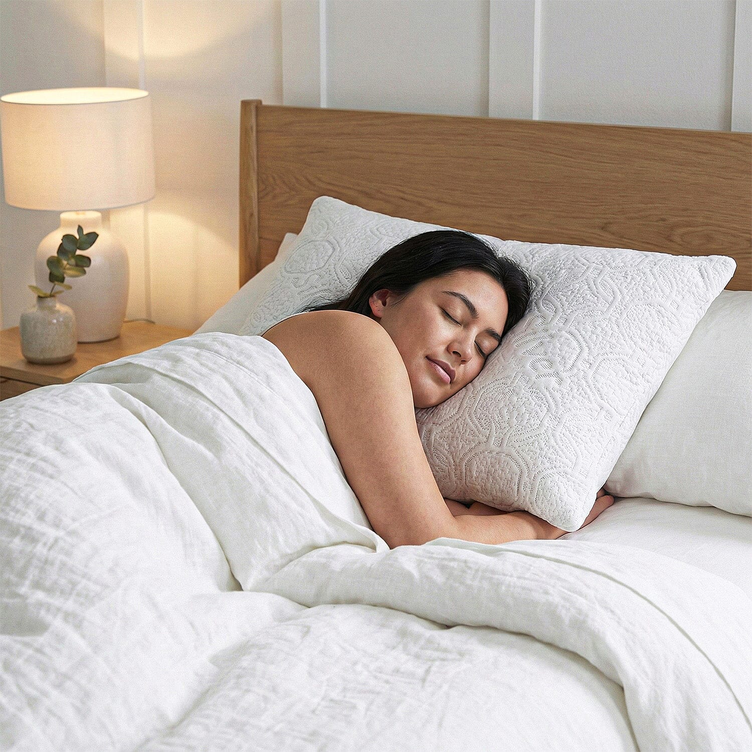 LIVMORE Silver-Infused Jacquard Waterproof Pillow Protector (50 x 75cm) - White