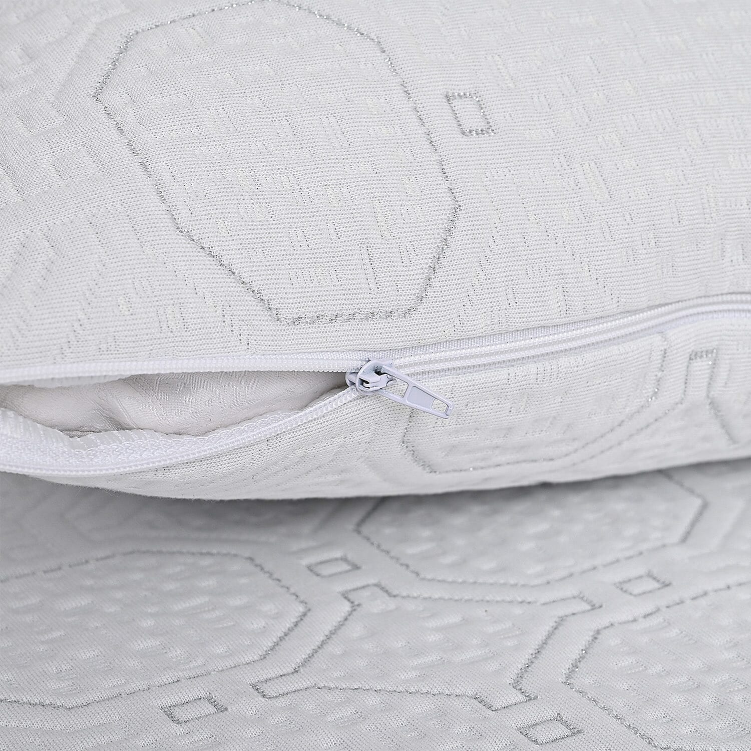 LIVMORE Silver-Infused Jacquard Waterproof Pillow Protector (50 x 75cm) - White