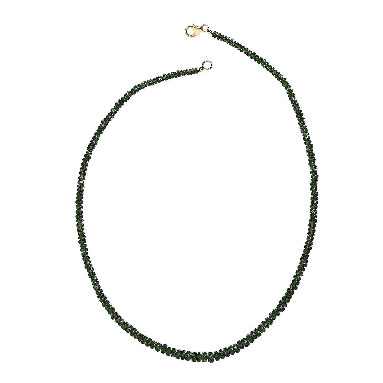 Luxoro 10K Yellow Gold AA Natural Chrome Diopside Necklace (Size - 18), Gold Wt.0.68 Gms  112.000  Ct.