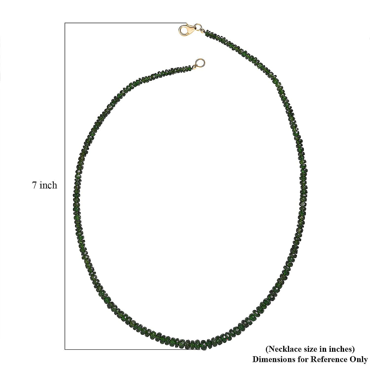 Luxoro 10K Yellow Gold AA Natural Chrome Diopside Necklace (Size - 18), Gold Wt.0.68 Gms  112.000  Ct.