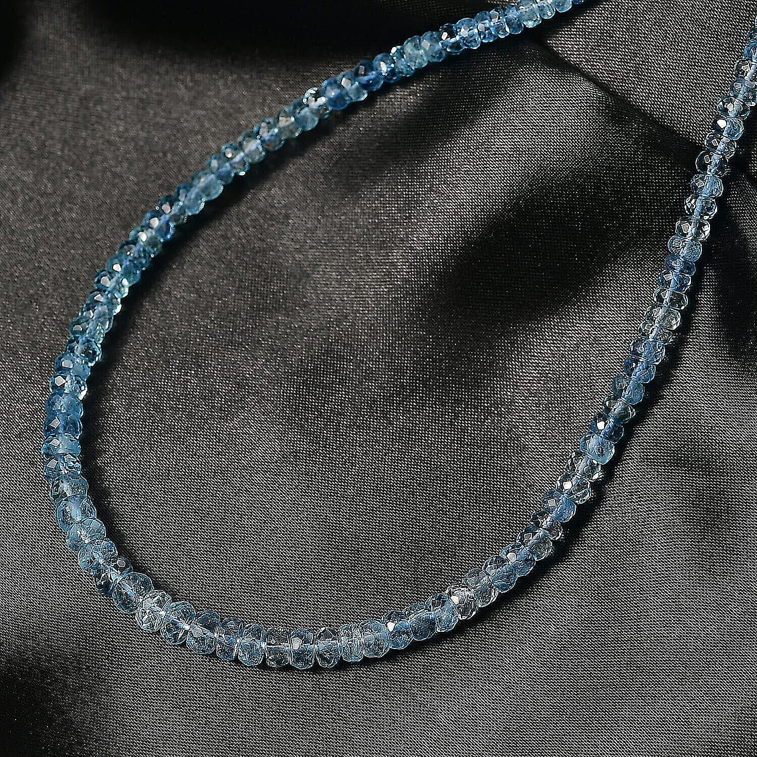 Rhapsody 950 Platinum AAAA Santamaria Aquamarine Necklace (Size - 18), Platinum Wt.1.3 Gms  72.000  Ct.