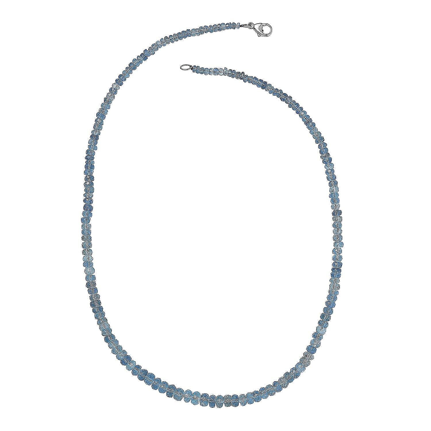 Rhapsody 950 Platinum AAAA Santamaria Aquamarine Necklace (Size - 18), Platinum Wt.1.3 Gms  72.000  Ct.