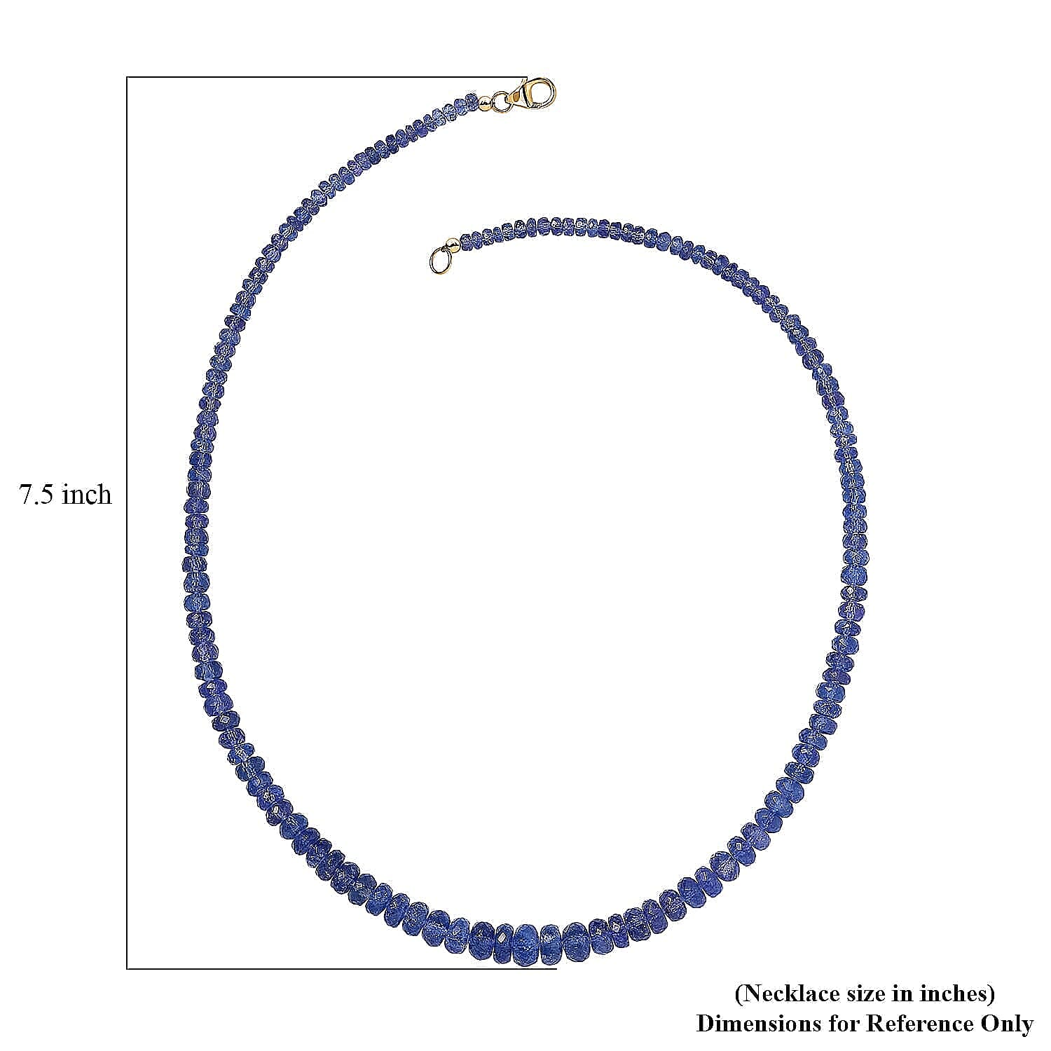 Luxoro 14K Yellow Gold AAA Tanzanite Necklace (Size - 18), Gold Wt.0.82 Gms  125.000  Ct.