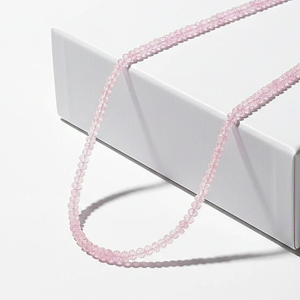 Luxoro 14K Rose Gold AAA Morganite Necklace (Size - 18), Gold Wt.0.82 Gms  110.000  Ct.