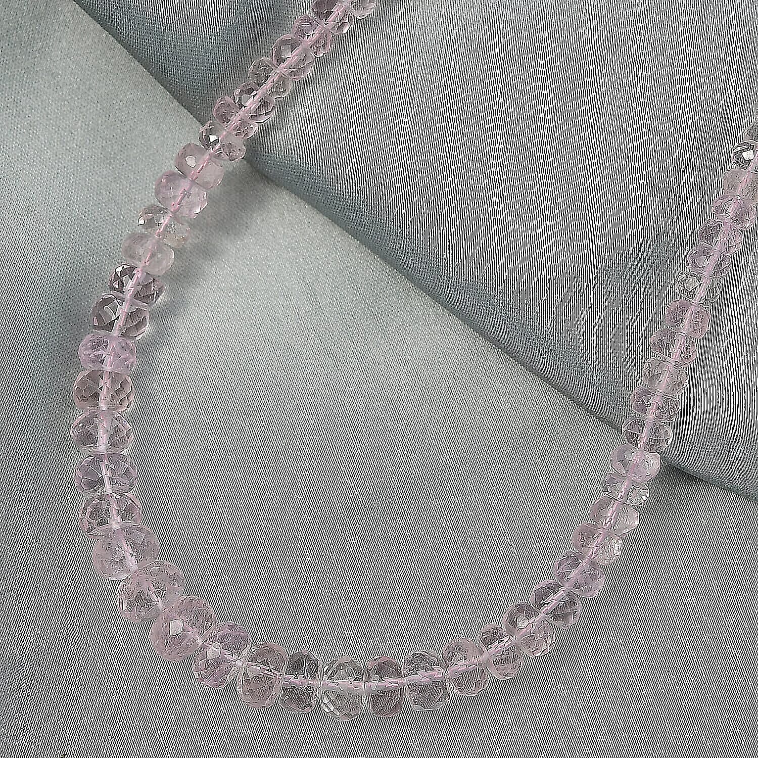 Luxoro 14K Rose Gold AAA Morganite Necklace (Size - 18), Gold Wt.0.82 Gms  110.000  Ct.