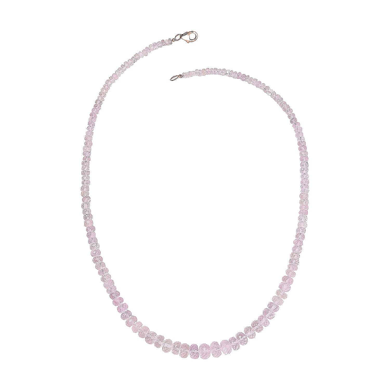 Luxoro 14K Rose Gold AAA Morganite Necklace (Size - 18), Gold Wt.0.82 Gms  110.000  Ct.