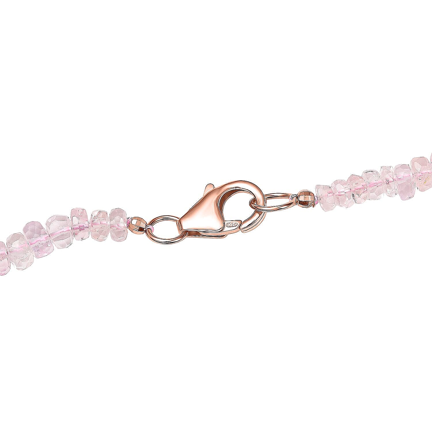 Luxoro 14K Rose Gold AAA Morganite Necklace (Size - 18), Gold Wt.0.82 Gms  110.000  Ct.