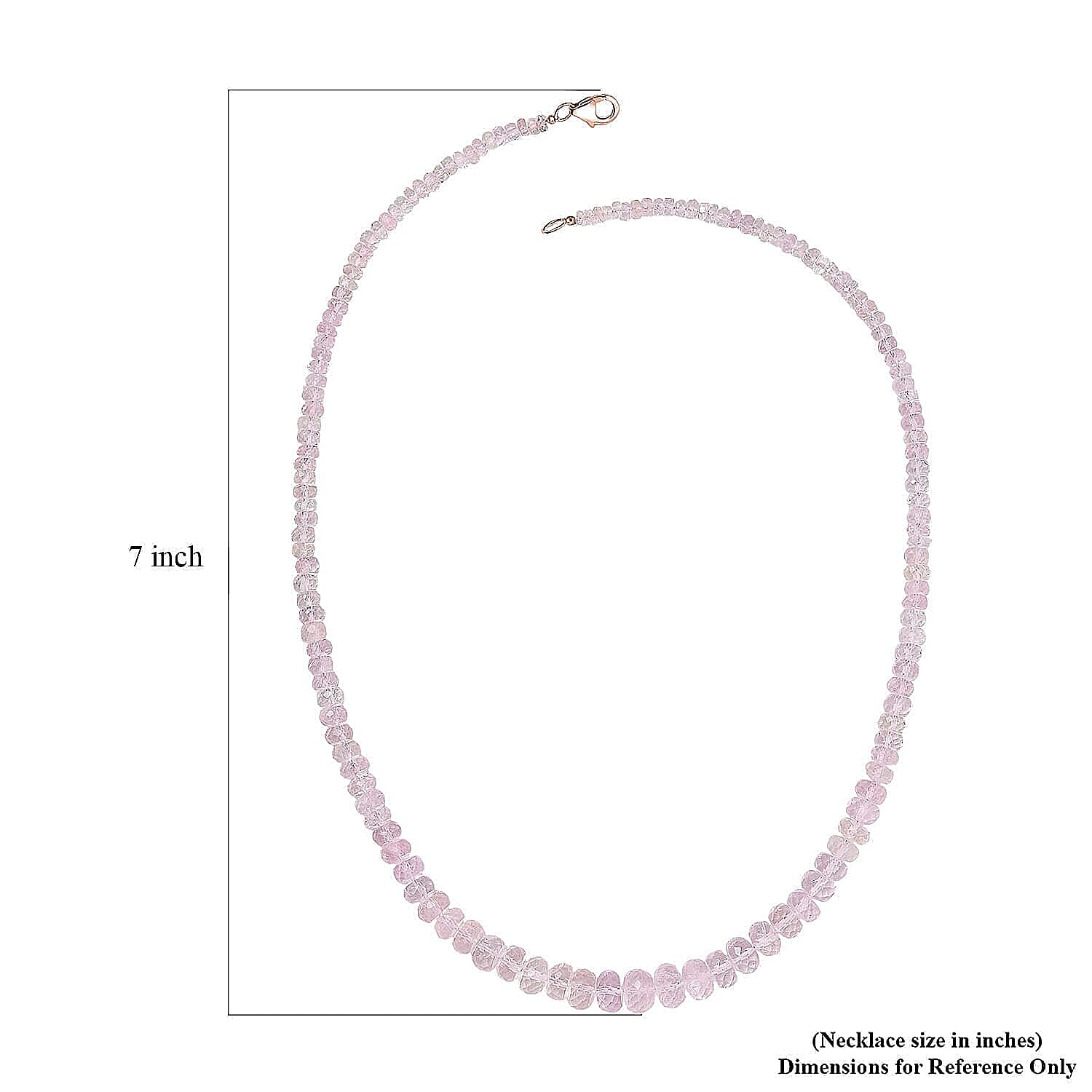 Luxoro 14K Rose Gold AAA Morganite Necklace (Size - 18), Gold Wt.0.82 Gms  110.000  Ct.