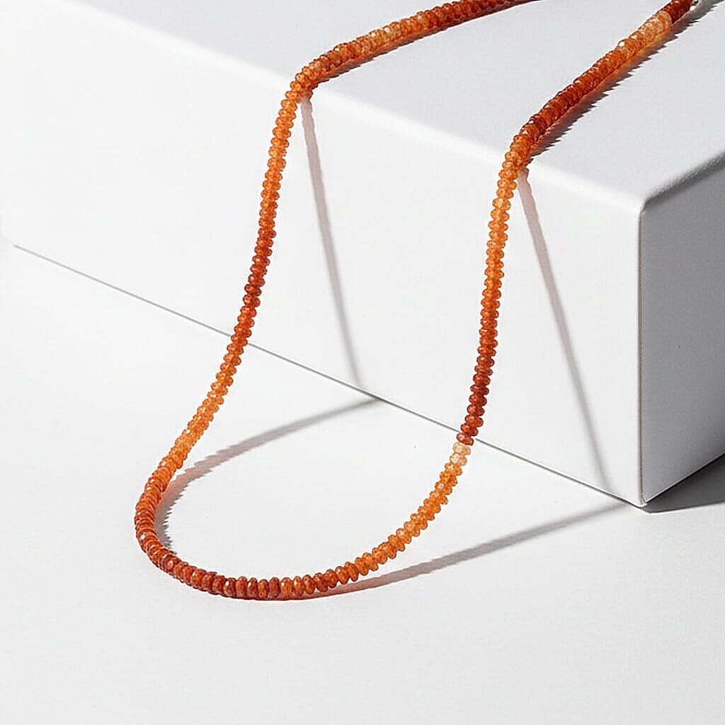 Luxoro 10K Yellow Gold AAA Fire Opal Necklace (Size - 18), Gold Wt.0.68 Gms  25.000  Ct.