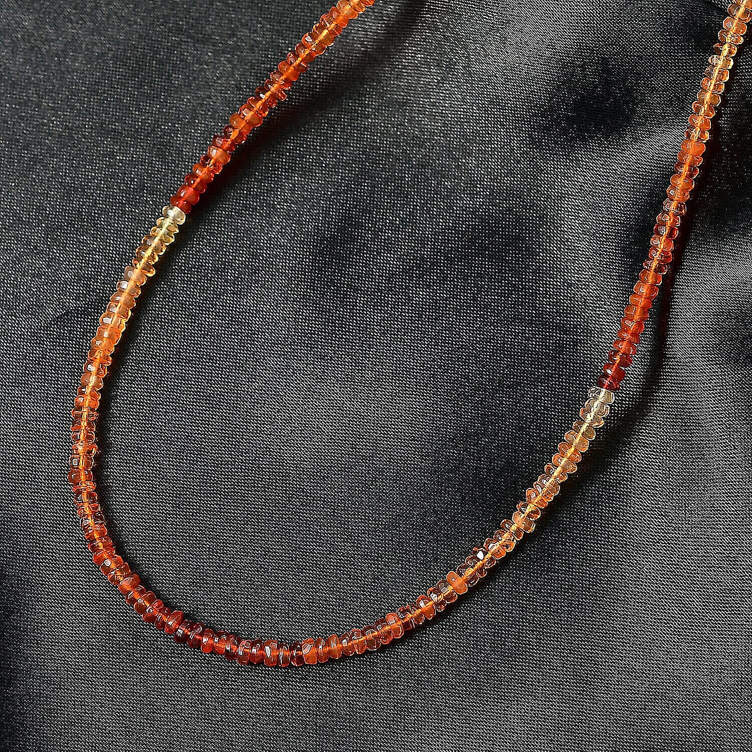 Luxoro 10K Yellow Gold AAA Fire Opal Necklace (Size - 18), Gold Wt.0.68 Gms  25.000  Ct.