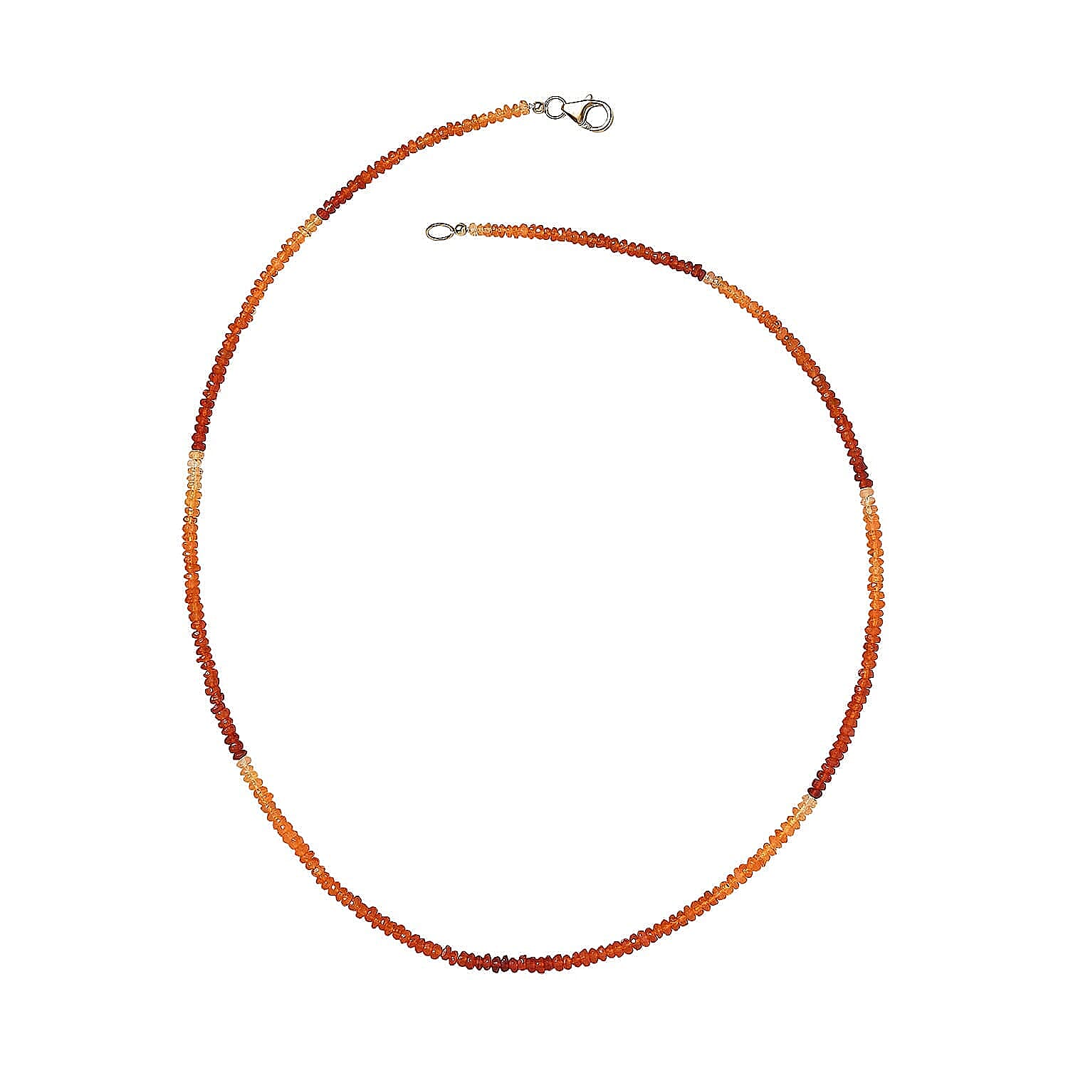 Luxoro 10K Yellow Gold AAA Fire Opal Necklace (Size - 18), Gold Wt.0.68 Gms  25.000  Ct.