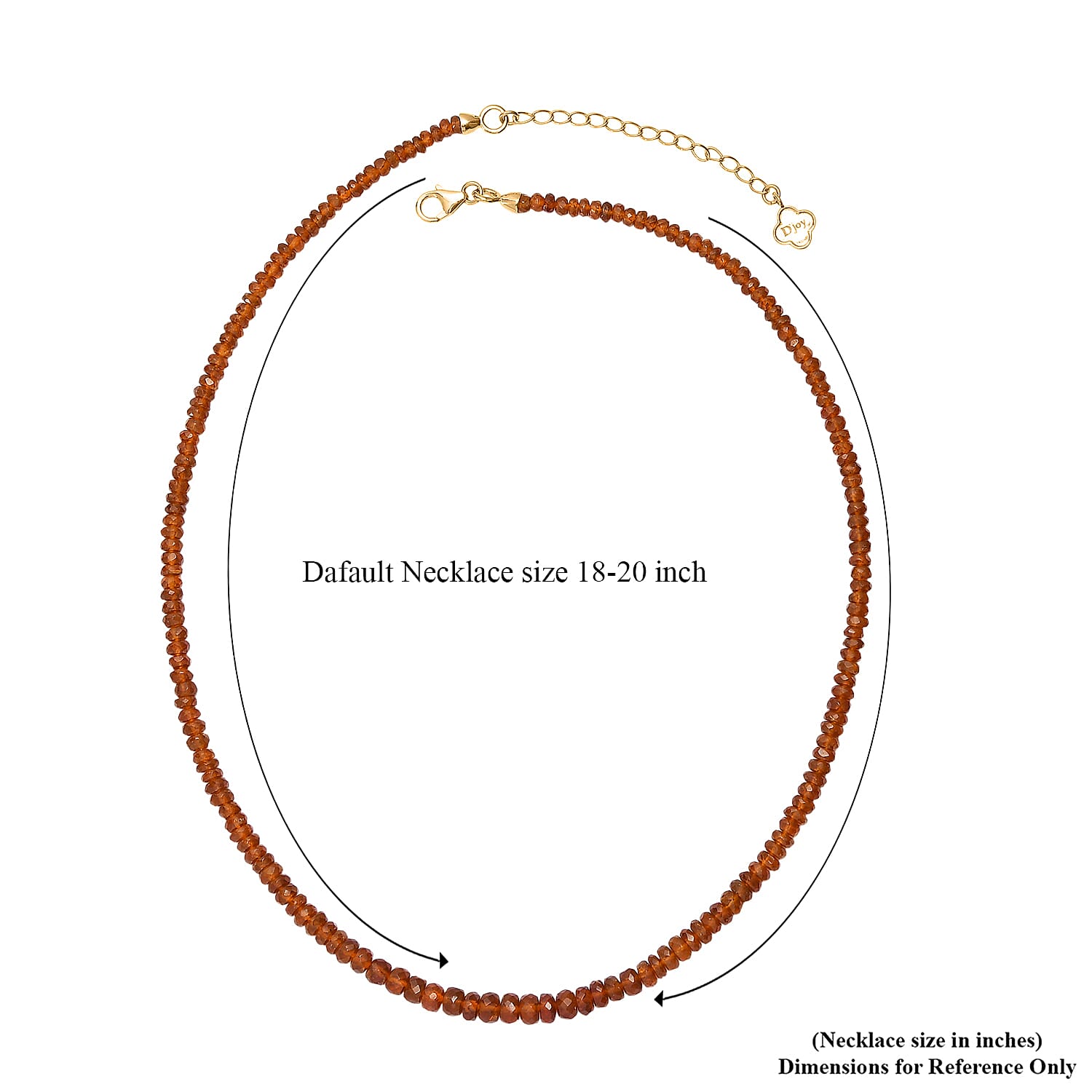 D'Joy Orange Kyanite Necklace (Size - 18) in 18K YG VermeilSterling Silver  95.000  Ct.