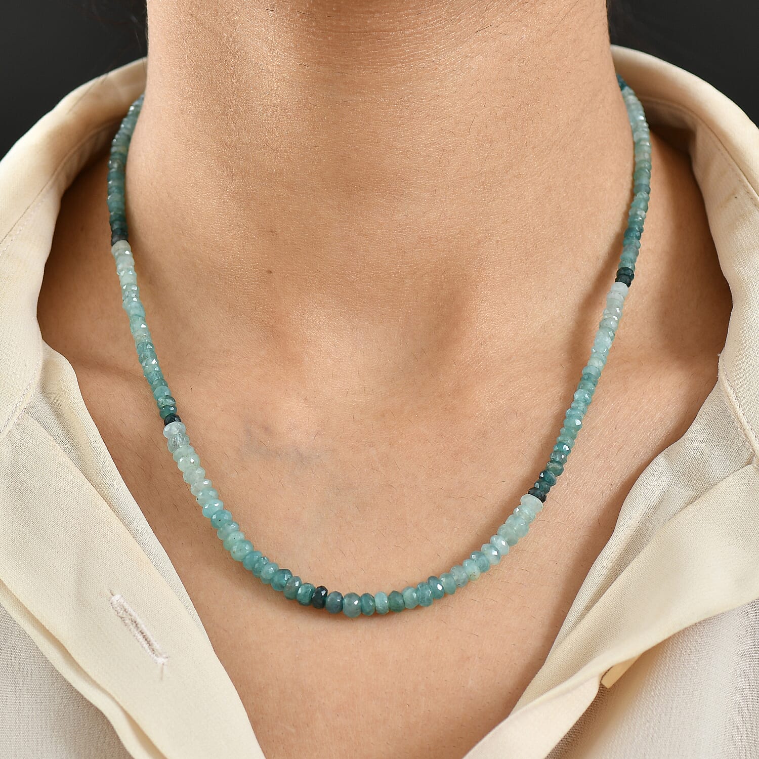 D'Joy Grandidierite Necklace (Size - 18) in 18K YG VermeilSterling Silver  58.000  Ct.
