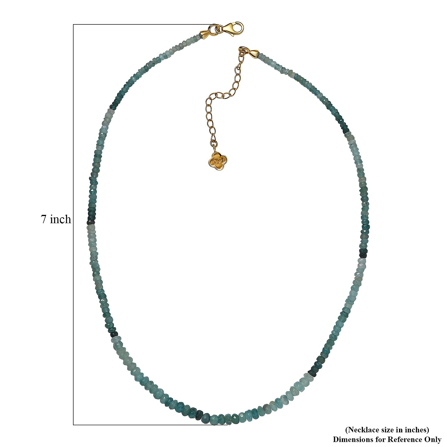 D'Joy Grandidierite Necklace (Size - 18) in 18K YG VermeilSterling Silver  58.000  Ct.