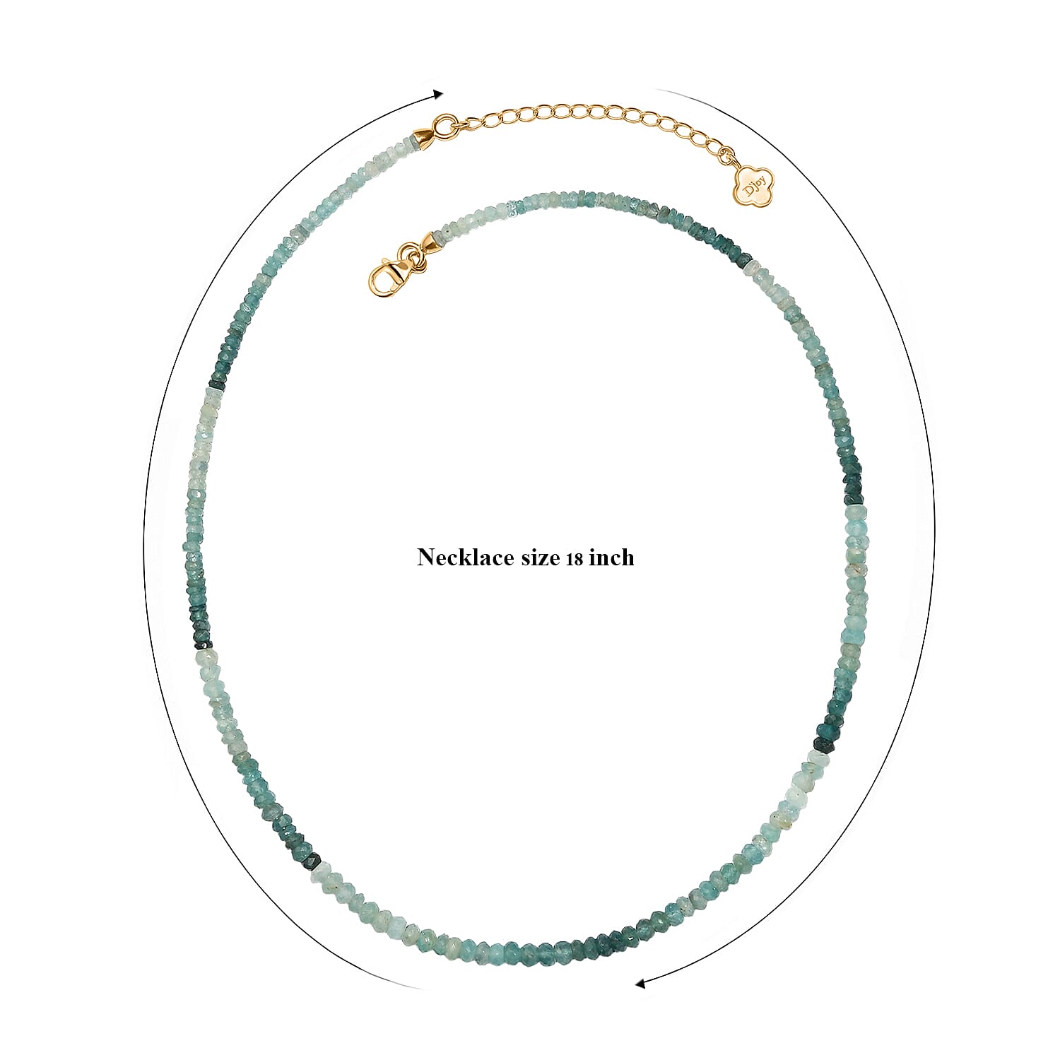 D'Joy Grandidierite Necklace (Size - 18) in 18K YG VermeilSterling Silver  58.000  Ct.