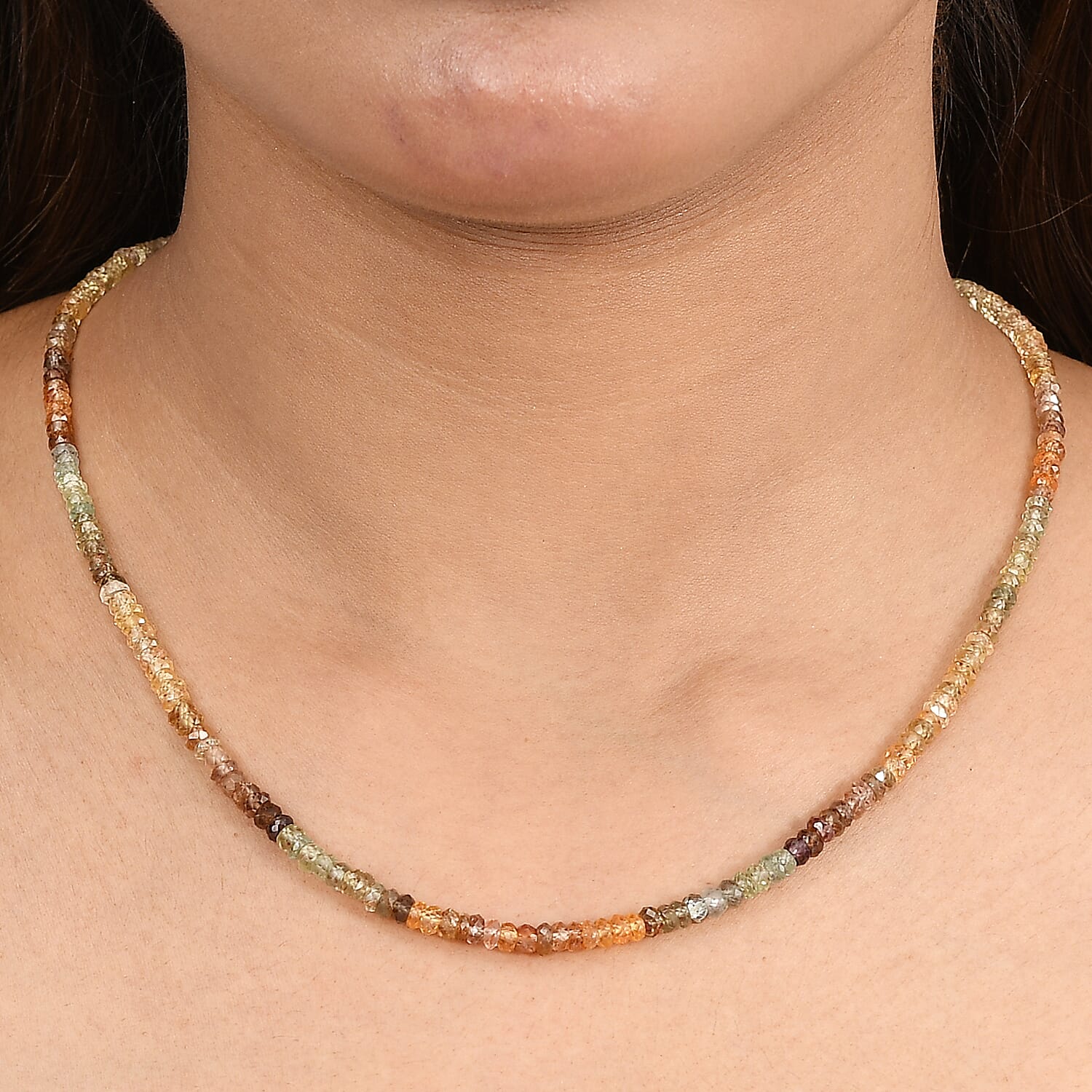D'Joy Golden Zircon Necklace (Size - 18) in 18K YG VermeilSterling Silver  85.000  Ct.