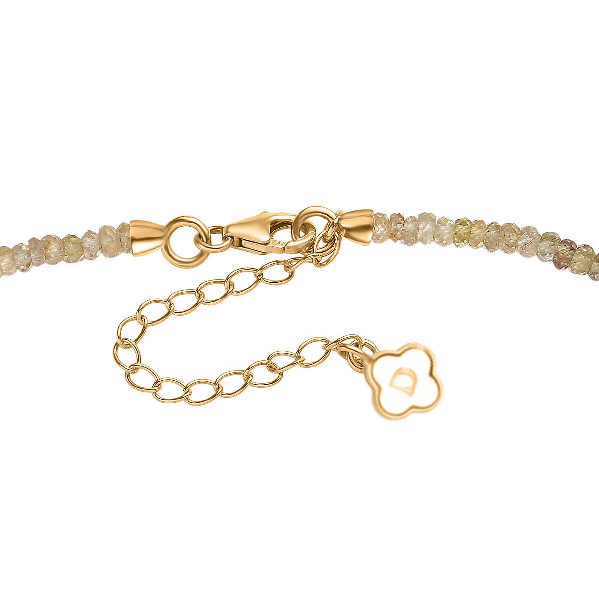 D'Joy Golden Zircon Necklace (Size - 18) in 18K YG VermeilSterling Silver  85.000  Ct.