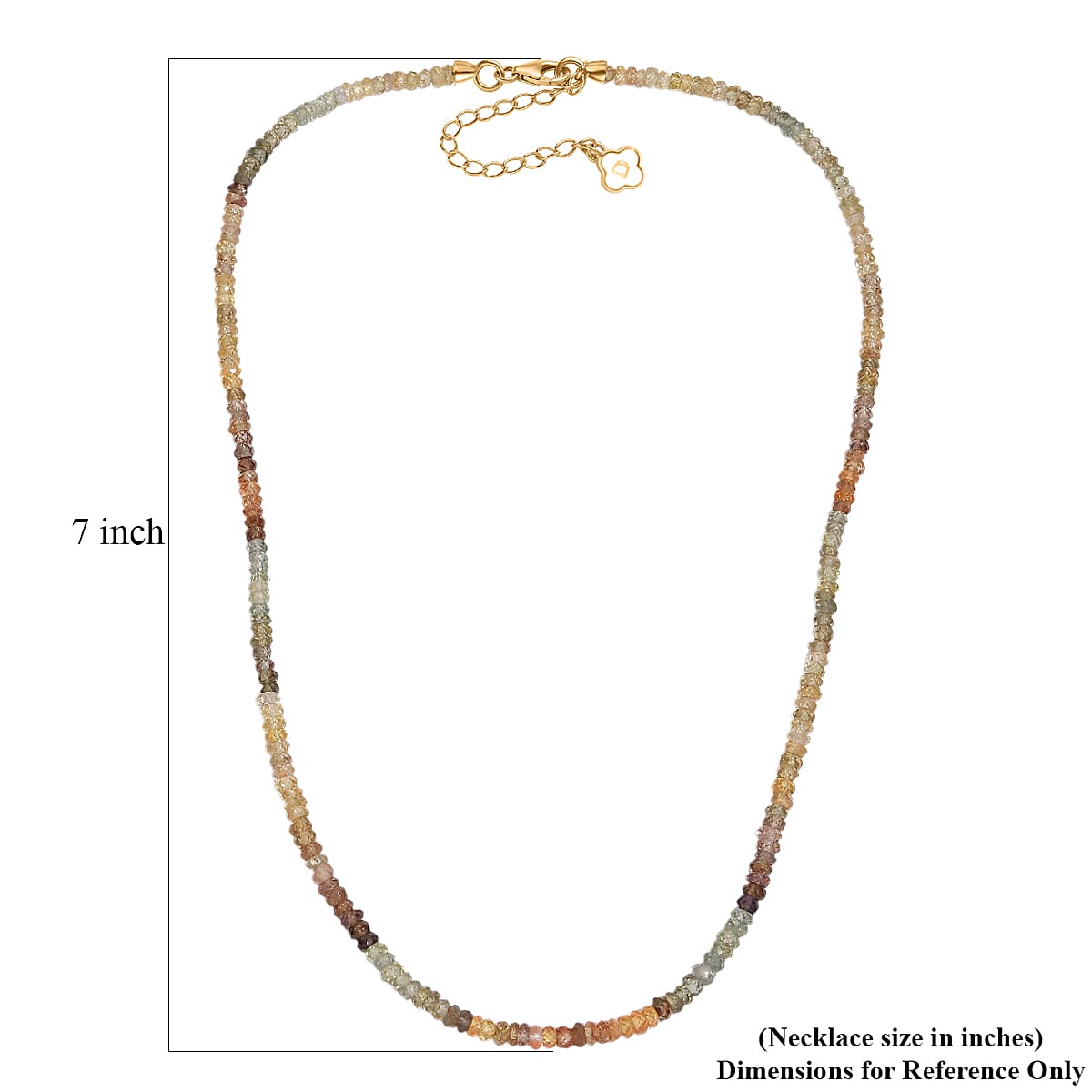 D'Joy Golden Zircon Necklace (Size - 18) in 18K YG VermeilSterling Silver  85.000  Ct.