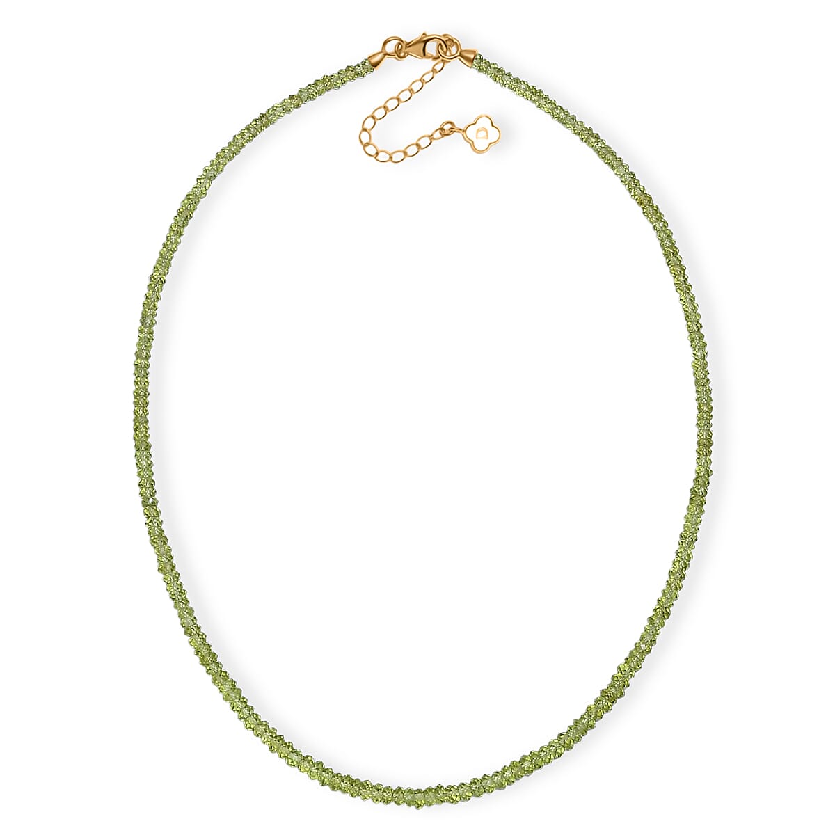 D'Joy Peridot Necklace (Size - 18) in 18K YG VermeilSterling Silver  75.000  Ct.
