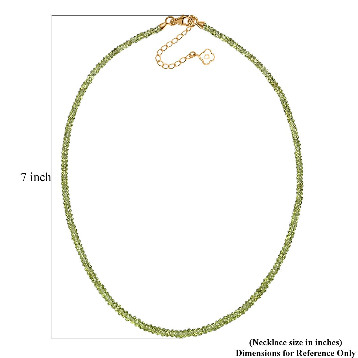 D'Joy Peridot Necklace (Size - 18) in 18K YG VermeilSterling Silver  75.000  Ct.